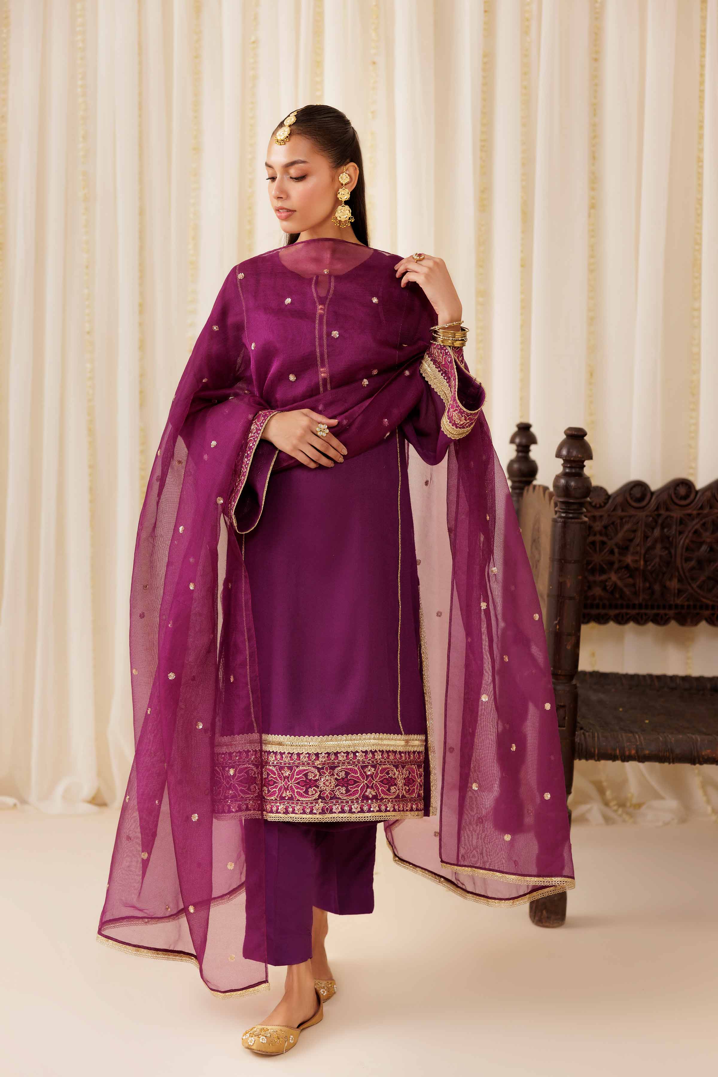 3 Piece - Embroidered Suit - PFE25-54