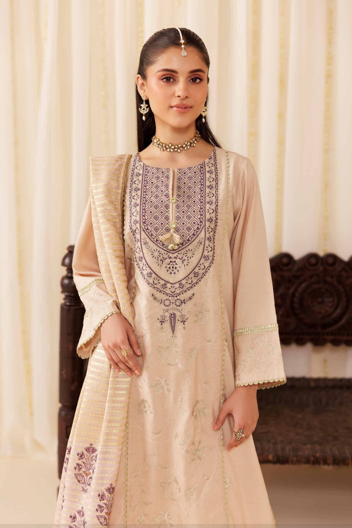 3 Piece - Embroidered Suit - PFE25-58