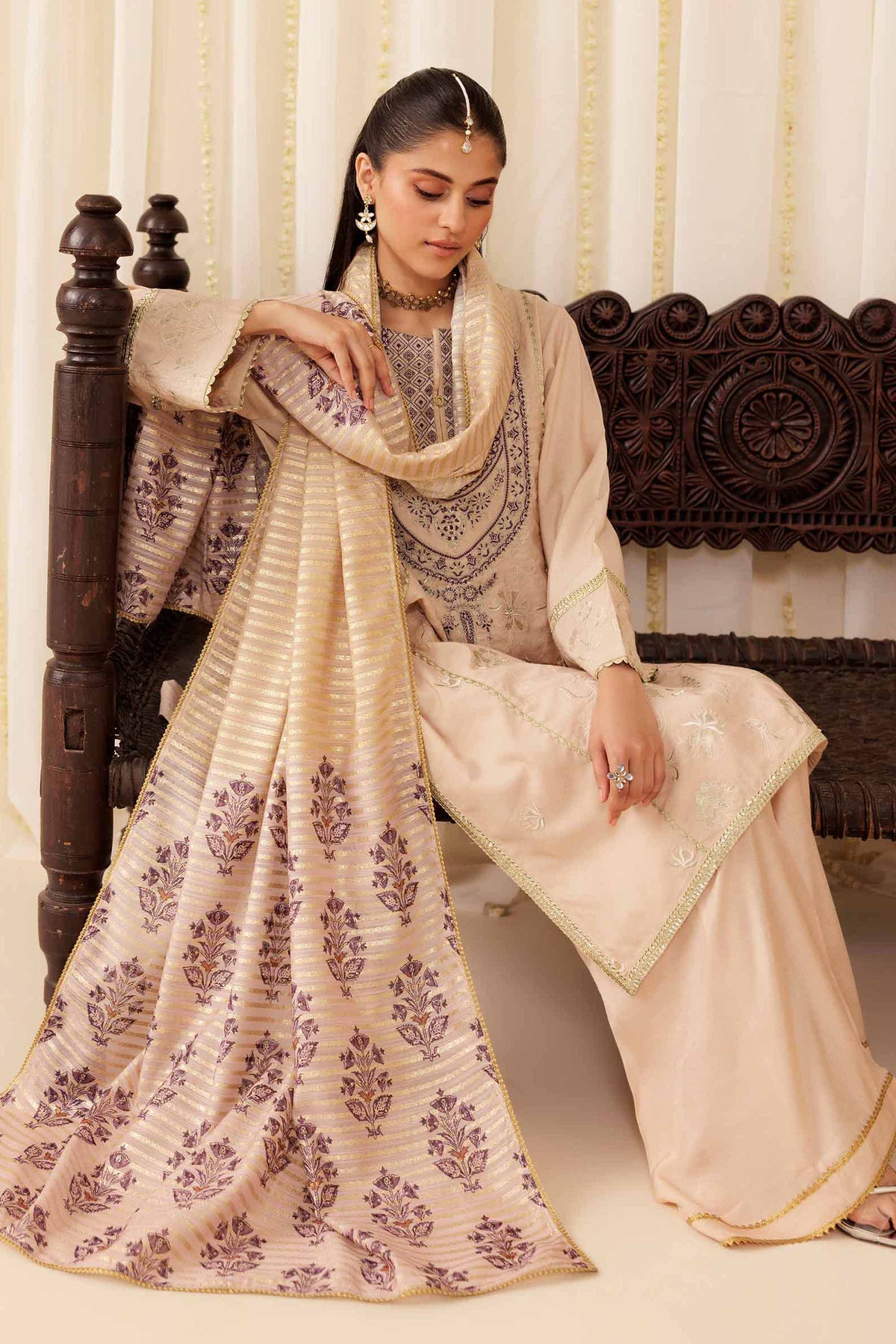 3 Piece - Embroidered Suit - PFE25-58