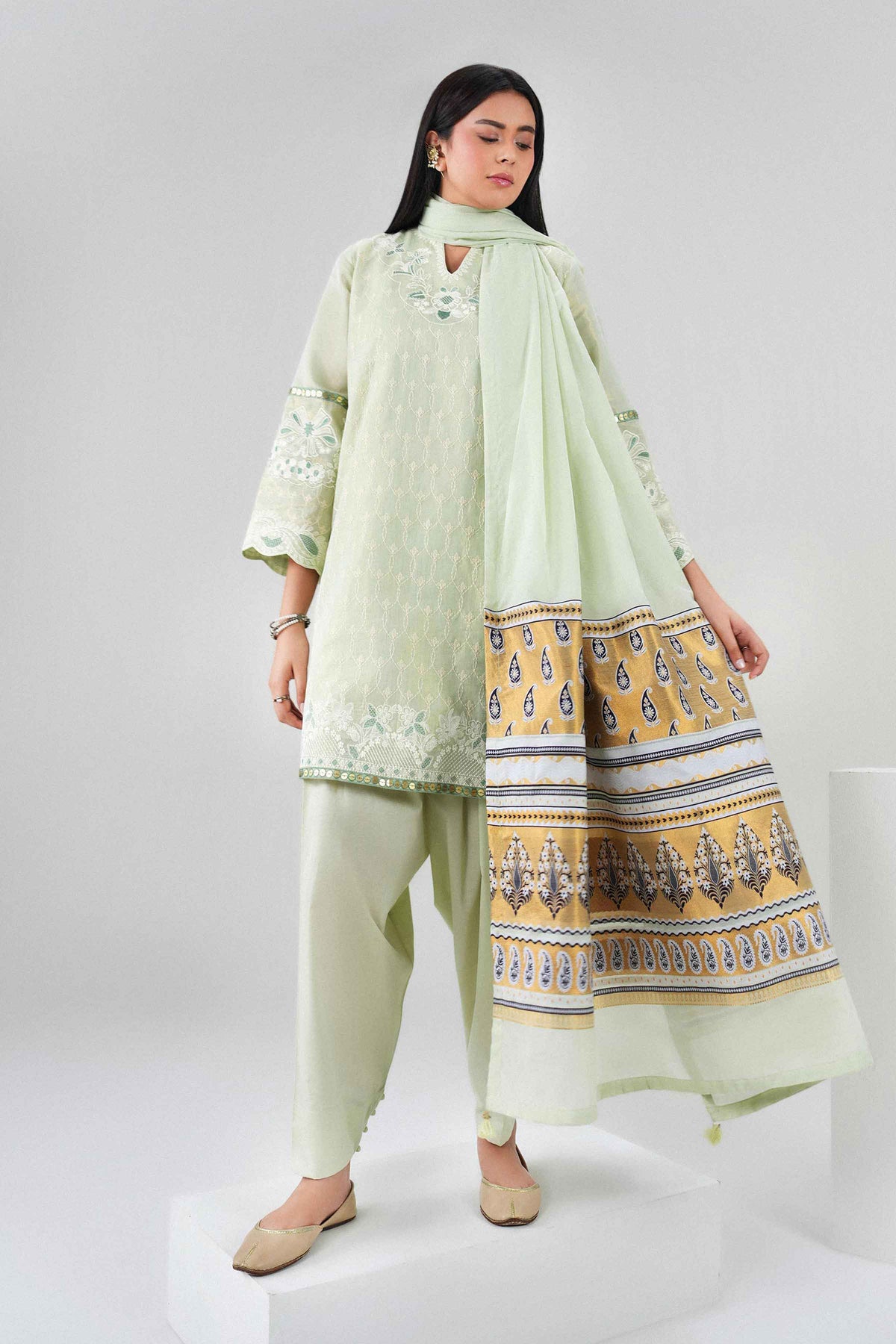 3 Piece - Embroidered Suit - PFE26-43