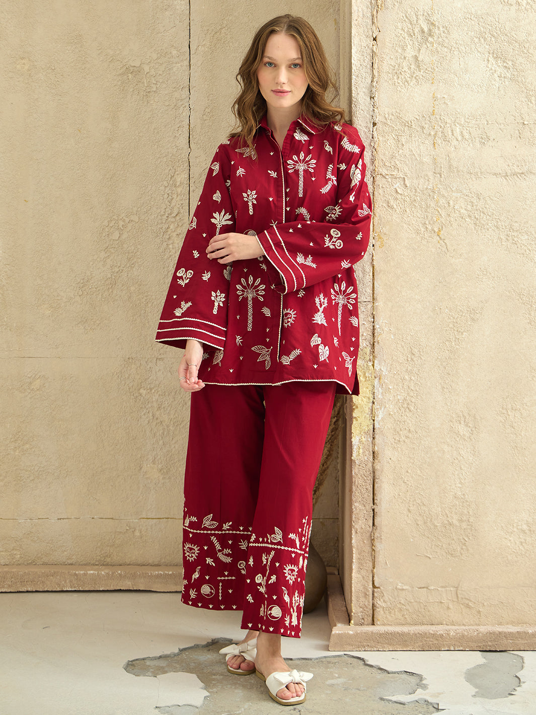 Elinea - Embroidered 2Pc Co-ords Set