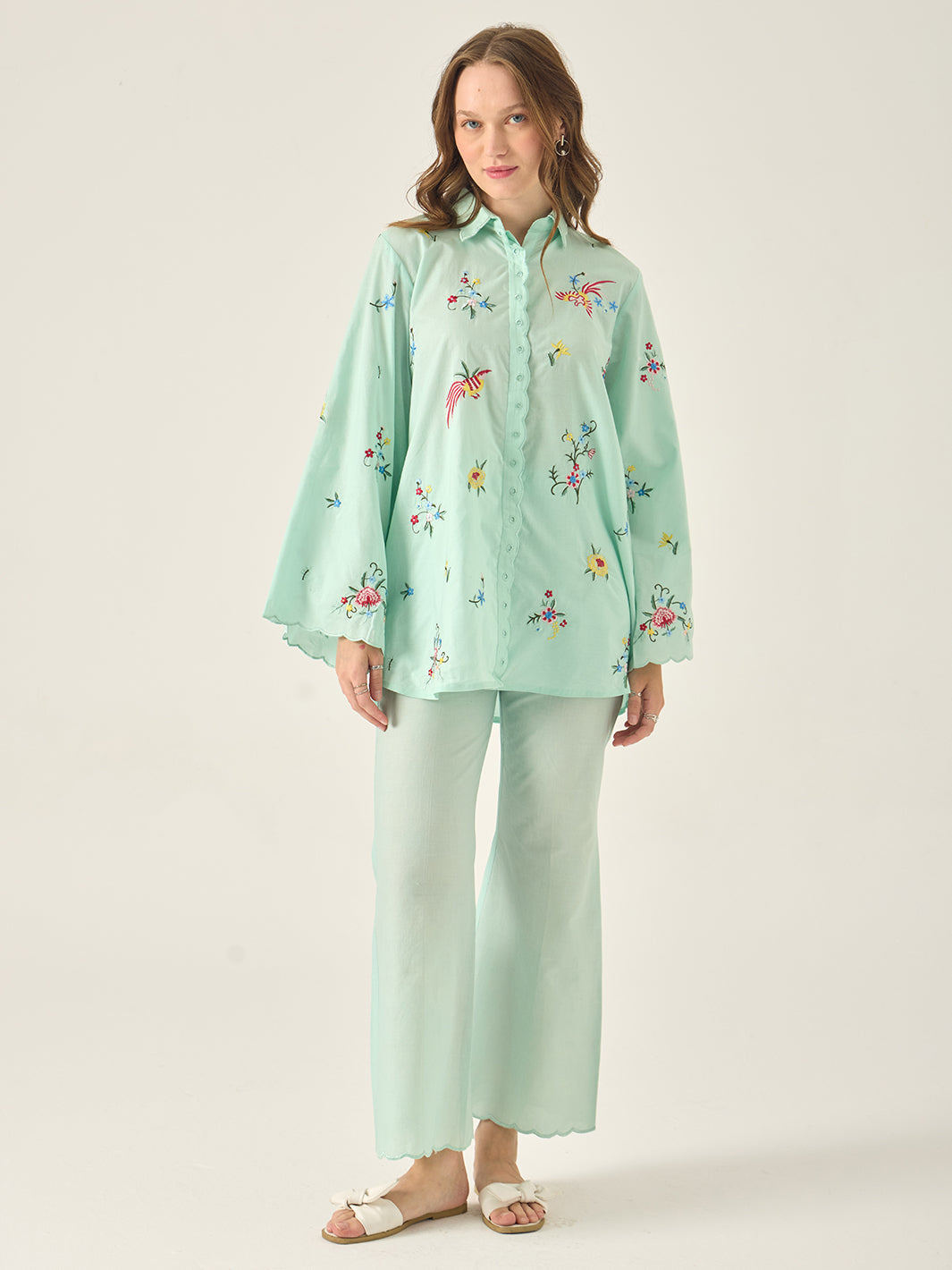 Silene - Embroidered 2Pc Co-ords Set Cotton
