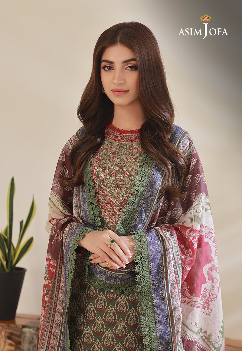 AJBPD-08 EMBROIDERED STITCHED 3 PCS