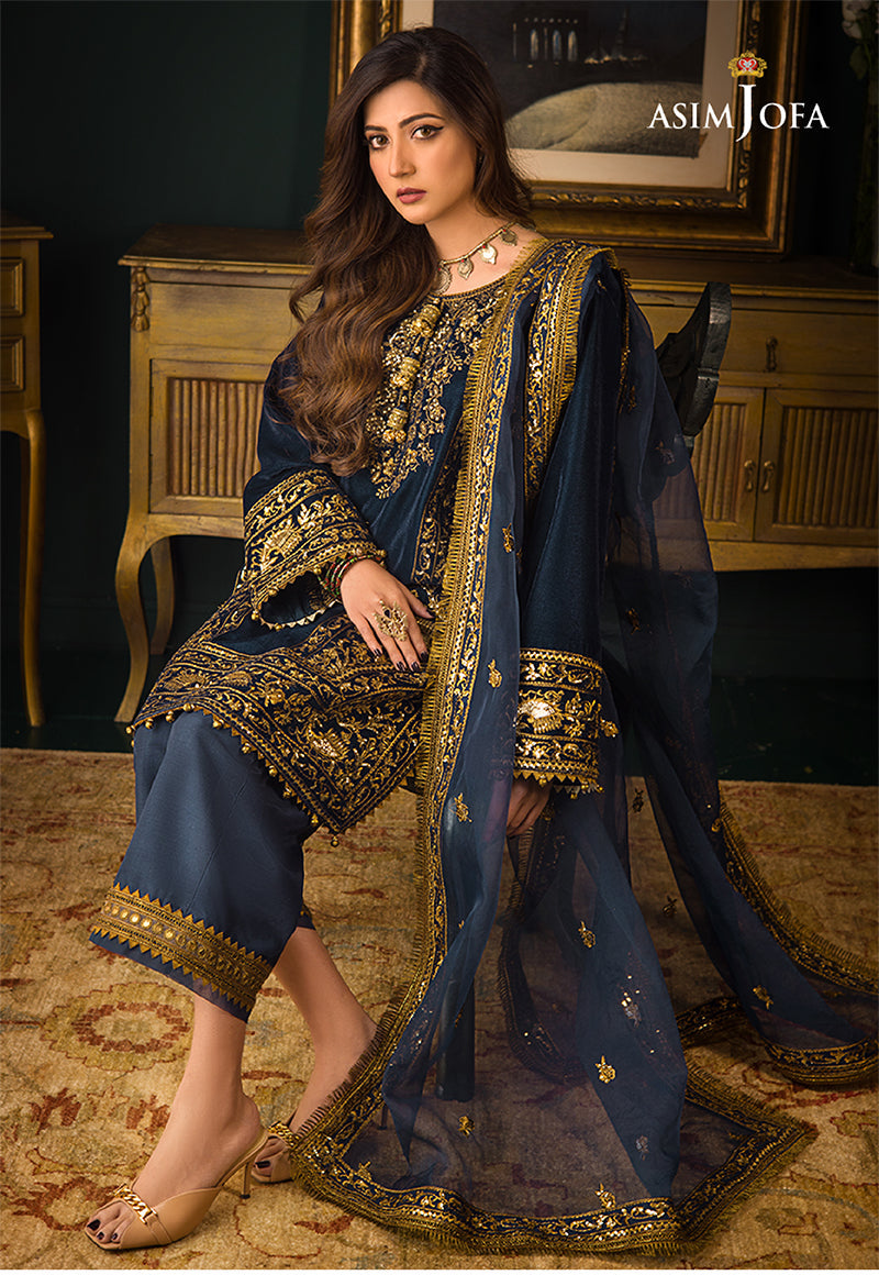 AJMR-09 EMBROIDERED VELVET 3 PCS