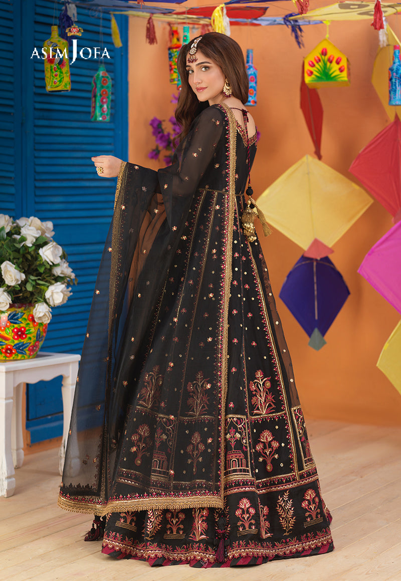 AJFC-57 EMBROIDERED ORGANZA 3 PCS