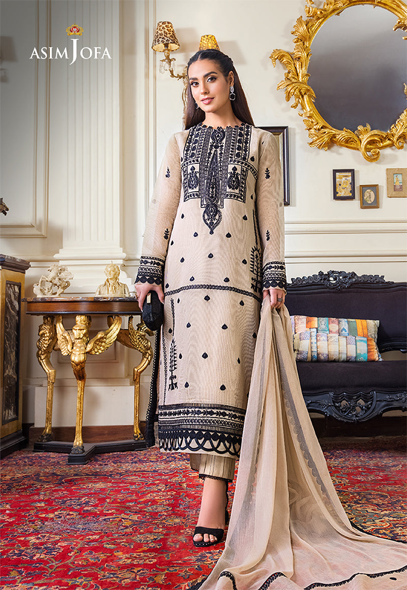 AJIM-17 EMBROIDERED COTTON NET 2 PCS