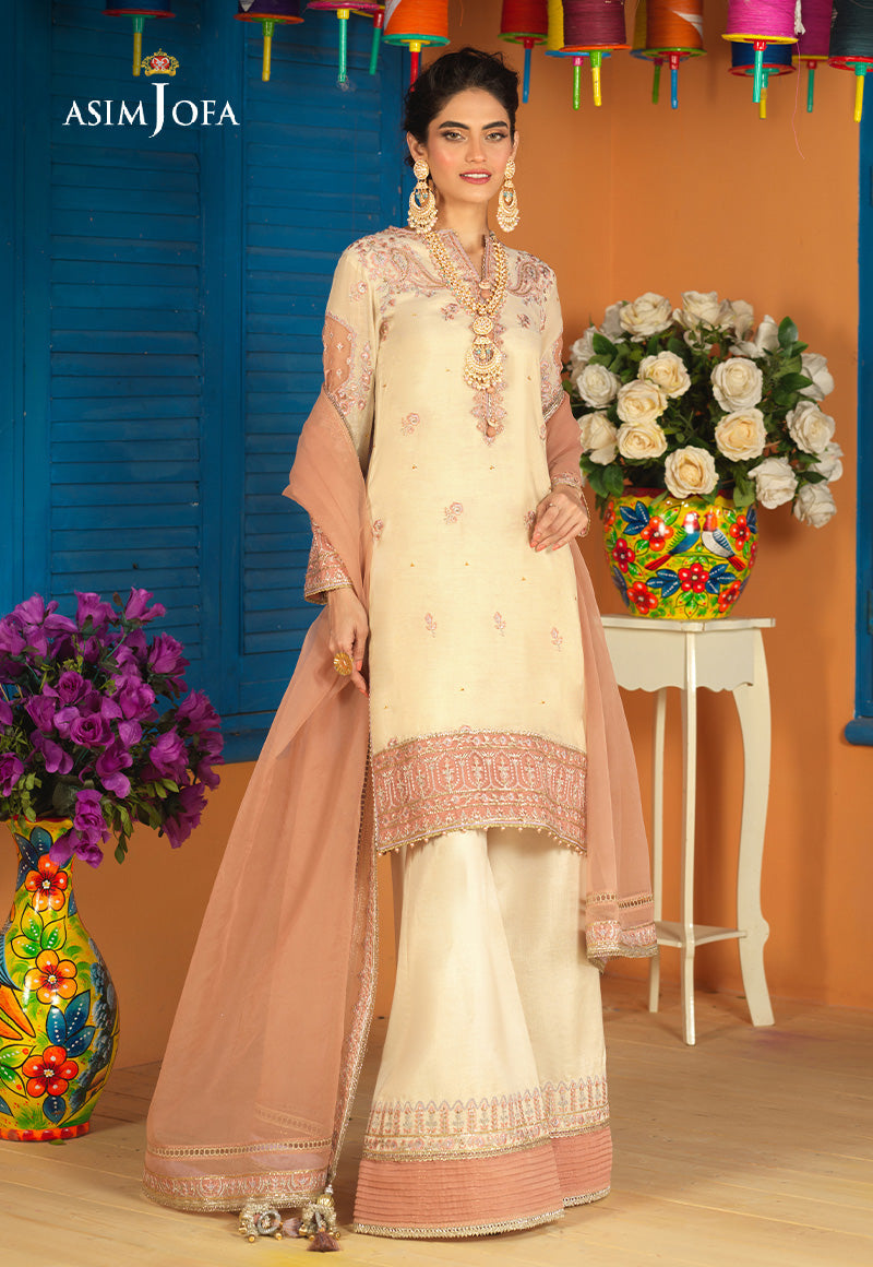 AJFC-74 EMBROIDERED ORGANZA 3 PCS