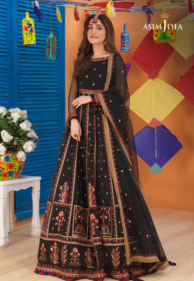 AJFC-57 EMBROIDERED ORGANZA 3 PCS