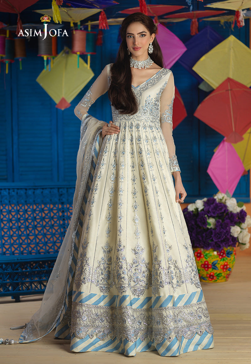 AJFC-63 EMBROIDERED ORGANZA 3 PCS