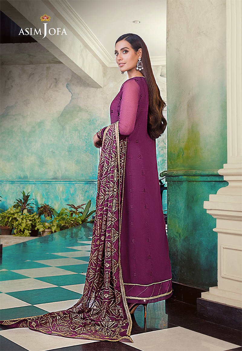 AJIM-19 EMBROIDERED CHIFFON 3 PCS