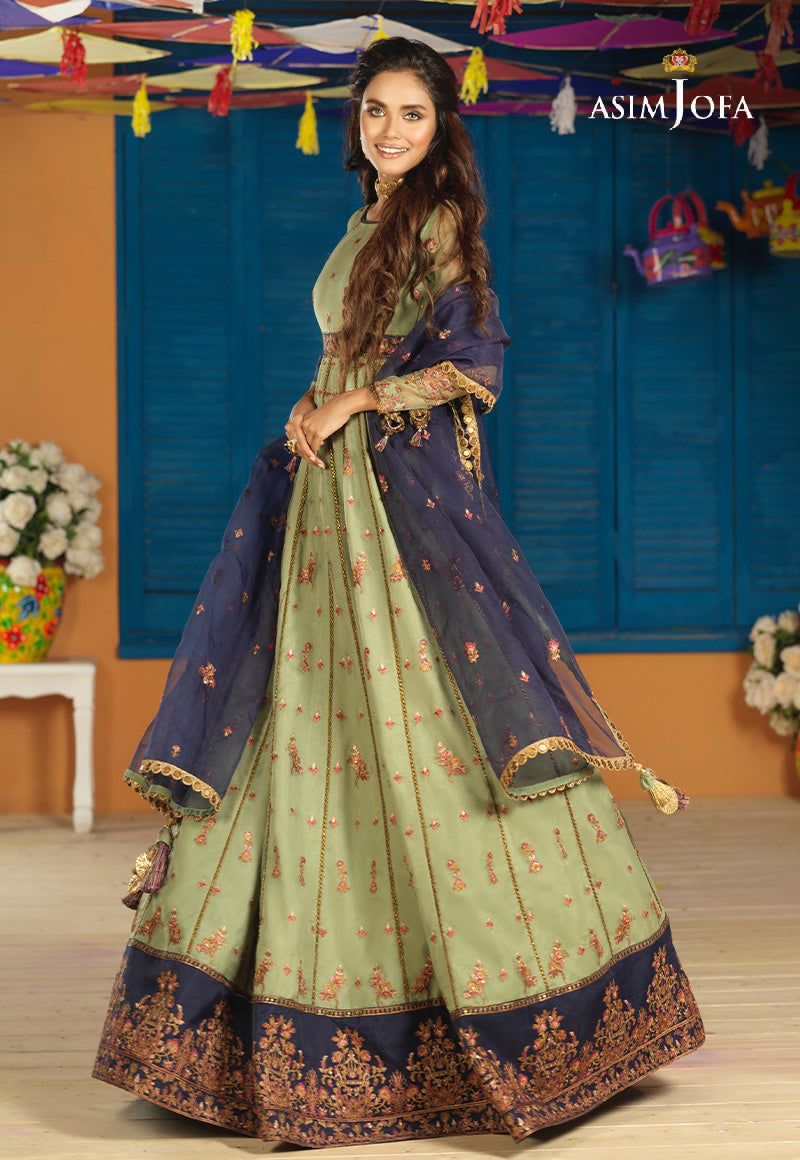 AJFC-56 EMBROIDERED ORGANZA 3 PCS