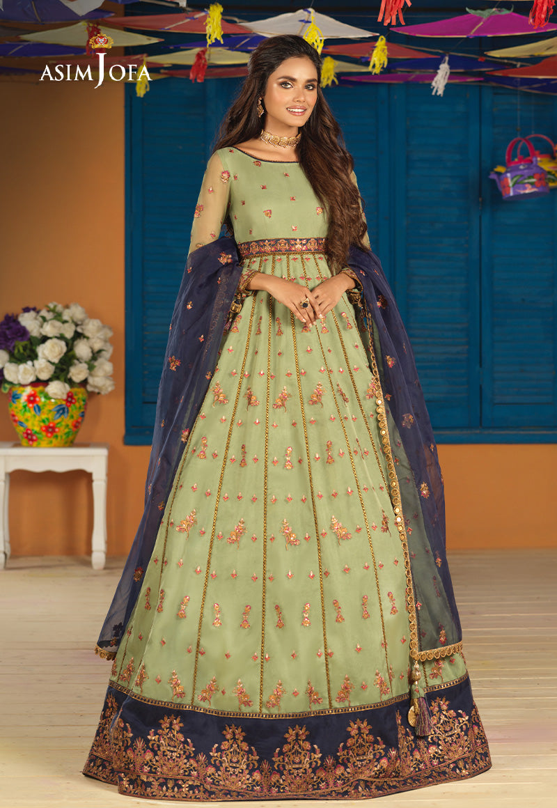AJFC-56 EMBROIDERED ORGANZA 3 PCS