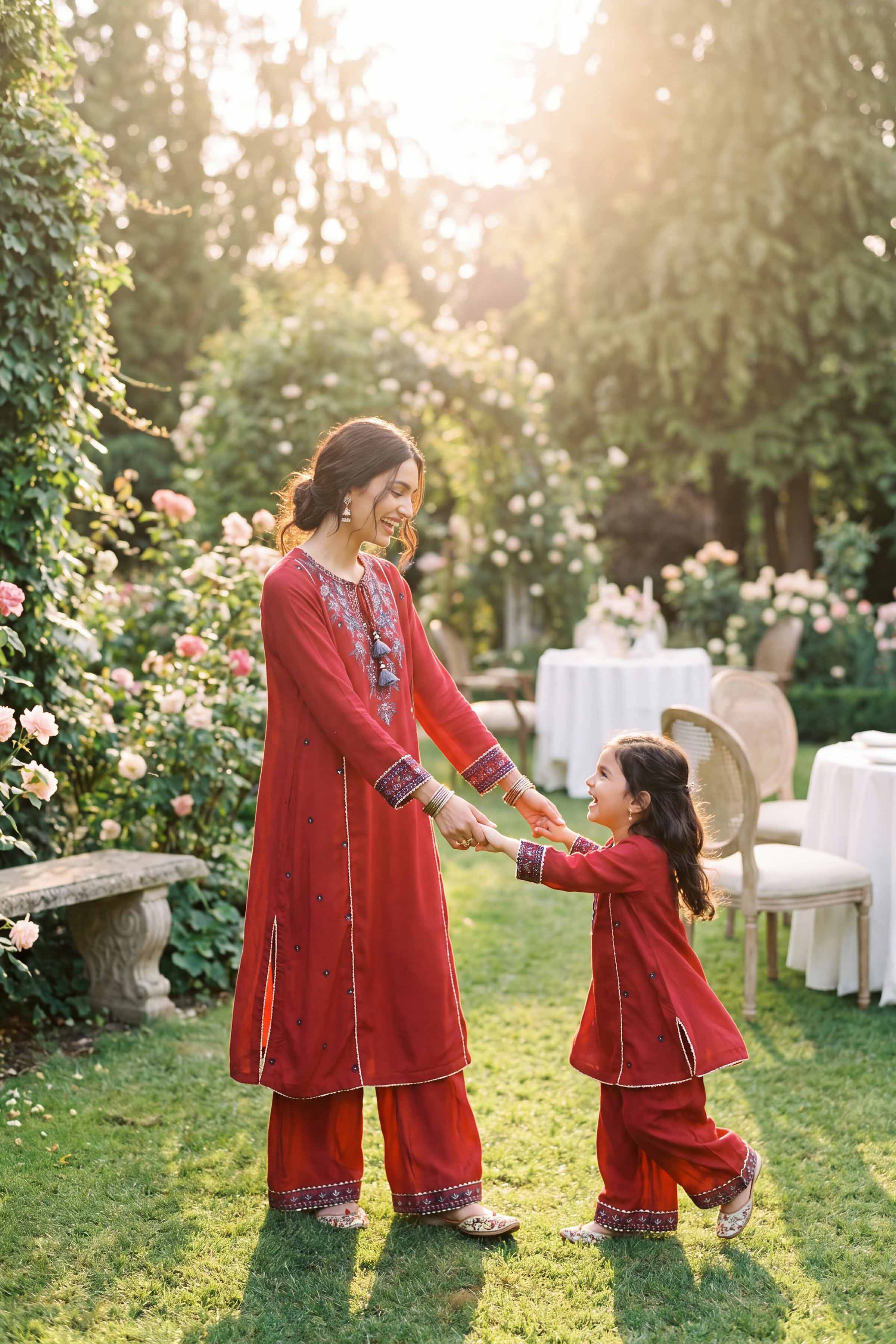 2 Piece - Embroidered Suit - PMD26-12 D