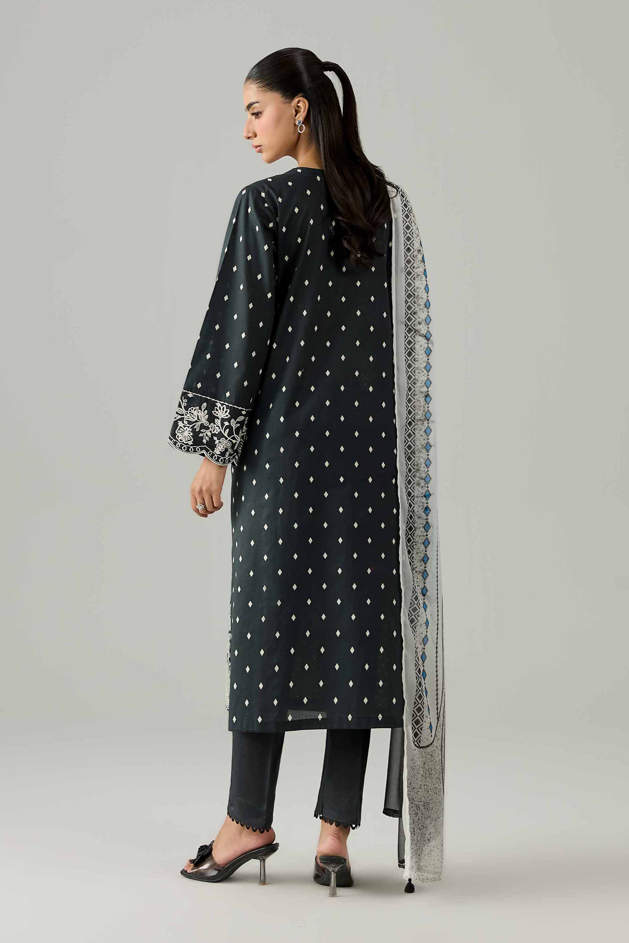 3 Piece - Printed Embroidered Suit - PMS26-08