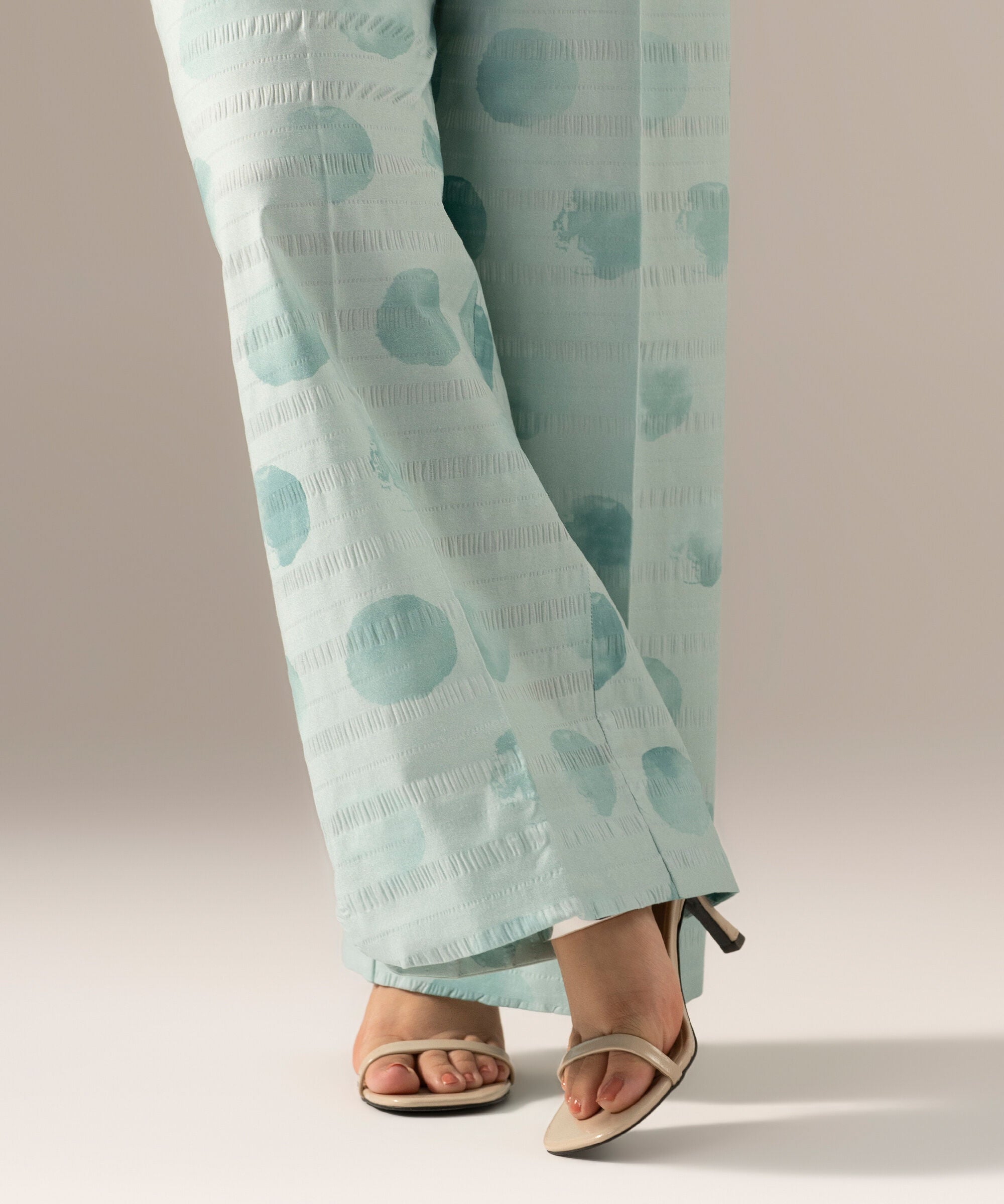 Printed Seersucker Straight Pants PRASTFRV817T