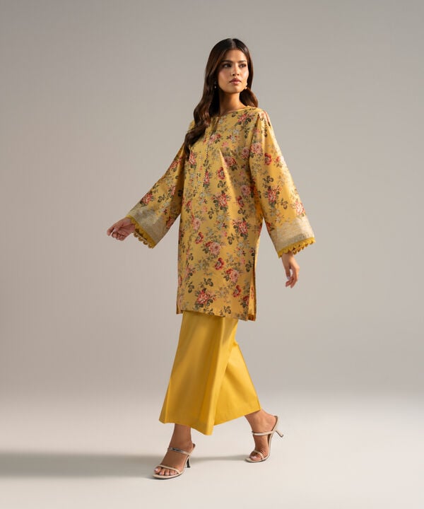 Printed Zari Lawn Shirt
