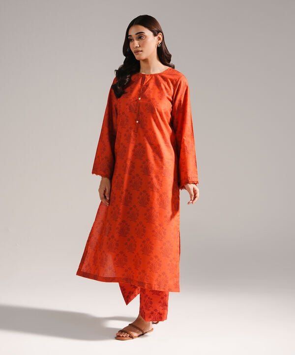 2 Piece - Printed Zari Lawn Suit