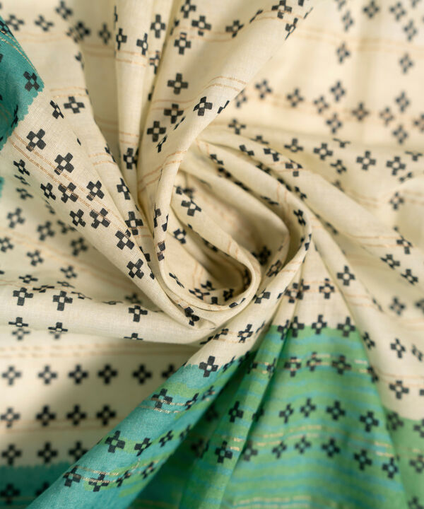 Printed Zari Lawn Dupatta