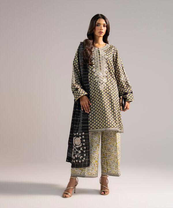 Printed Zari Lawn Dupatta