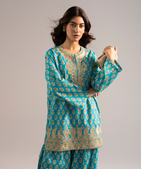 Embroidered Zari Lawn Shirt