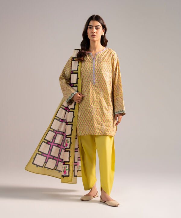 Printed Zari Lawn Dupatta