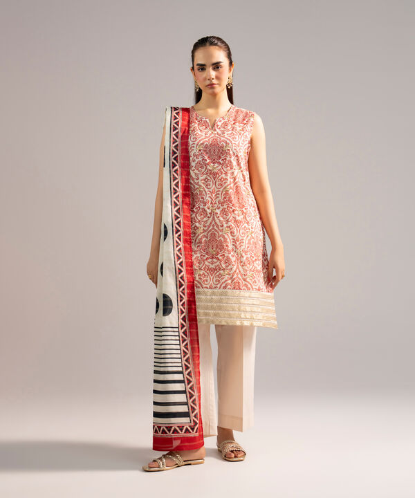 Printed Zari Cotton Dupatta