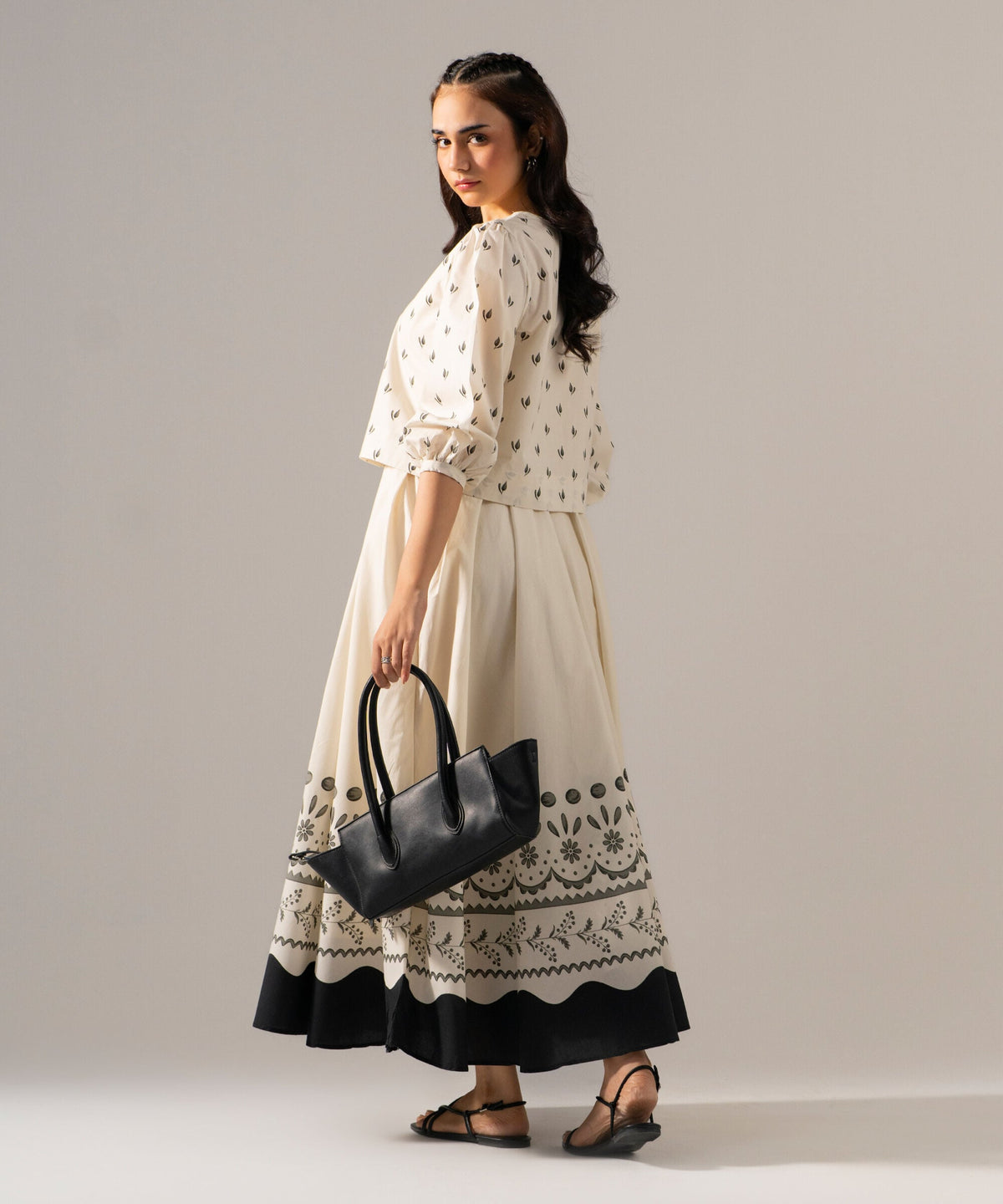 Printed Poplin Top PRW26CTV107S