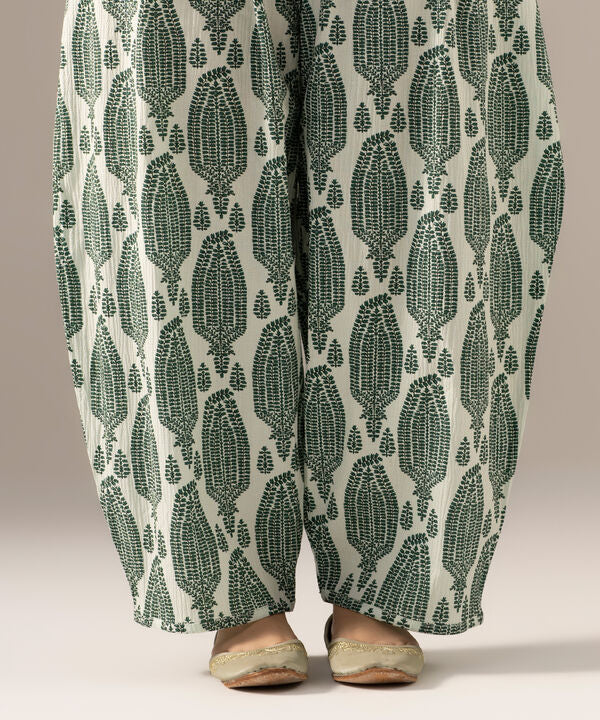 Printed Seersucker Farshi Shalwar