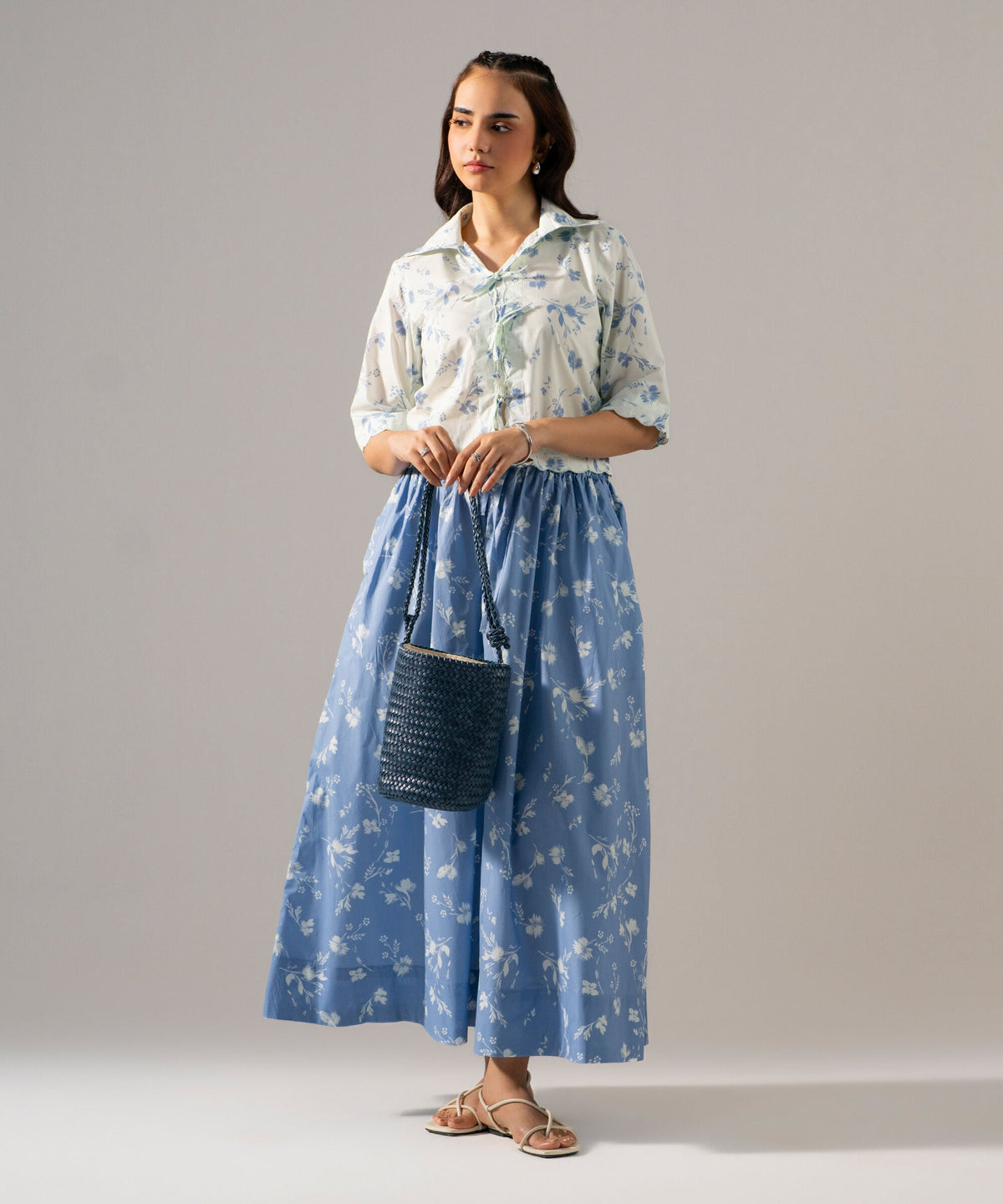 Printed Poplin Top PRW26CV104SB