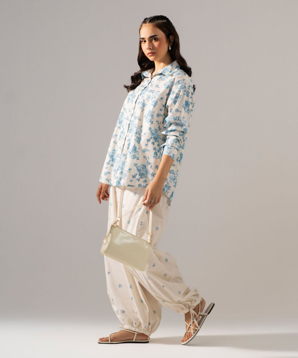 Printed Poplin Top PRW26CV106SB
