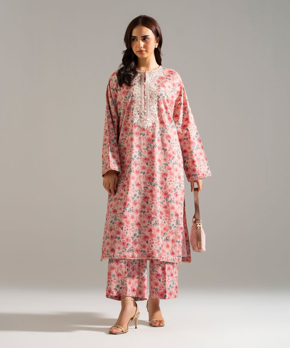 2 Piece - Embroidered Seersucker Suit PRW26SCWMV93