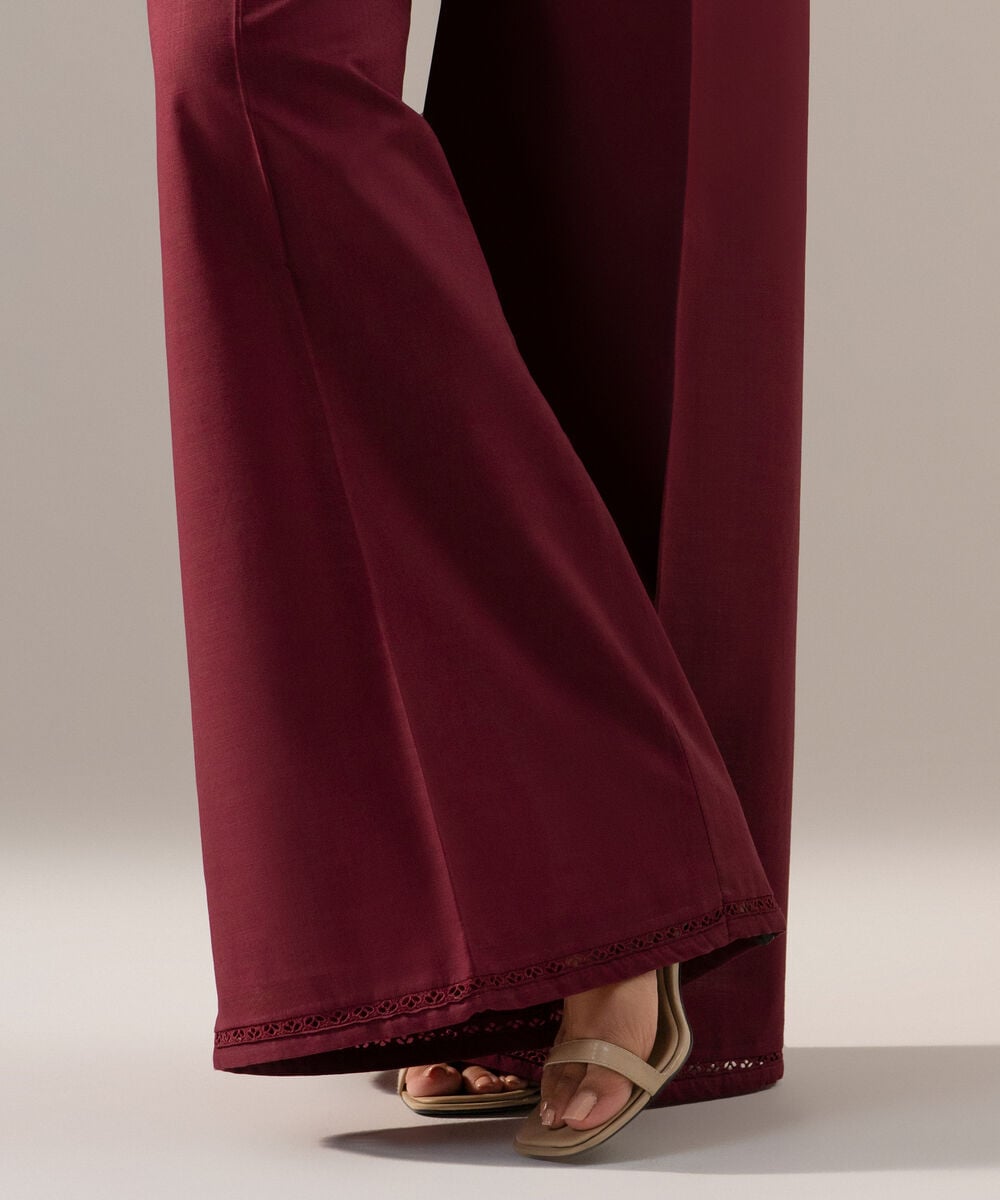 Solid Crosshatch Flared Pants PRW26SMV109T