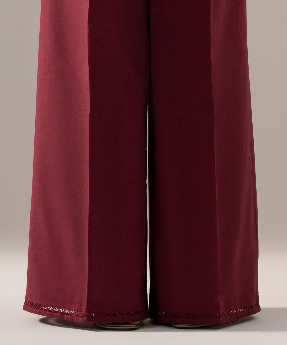 Solid Crosshatch Flared Pants PRW26SMV109T