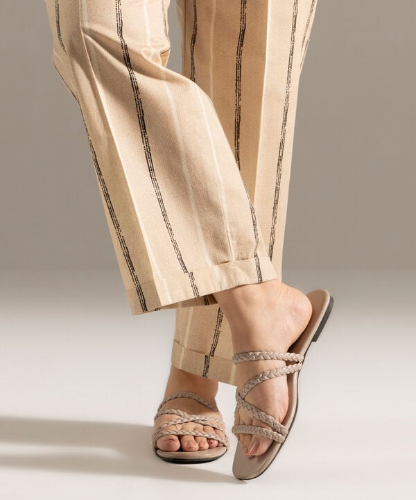 Printed Cambric Straight Pants
