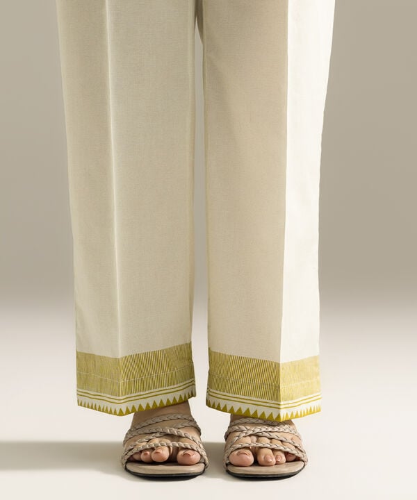 Printed Cambric Straight Pants
