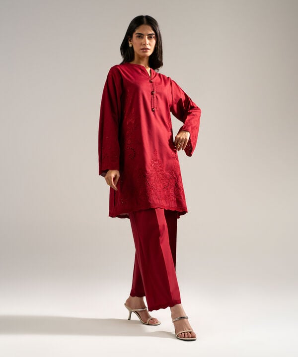 2 Piece - Embroidered Jacquard Suit