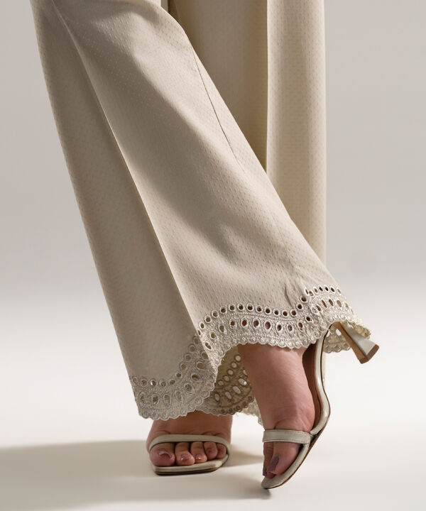 Embroidered Dobby Culottes
