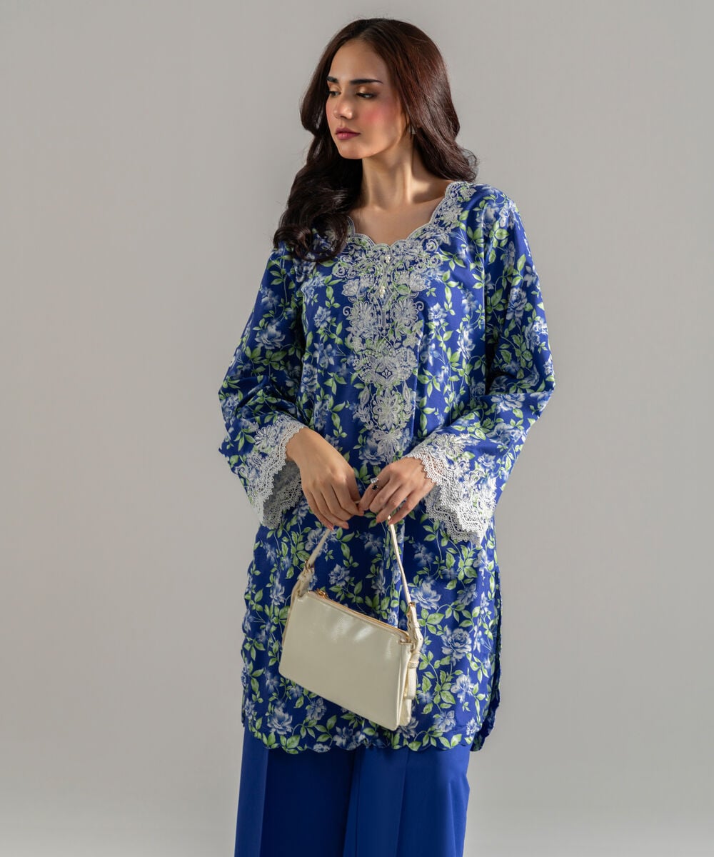 Embroidered Cotton Viscose Shirt PRWCAHMV918S