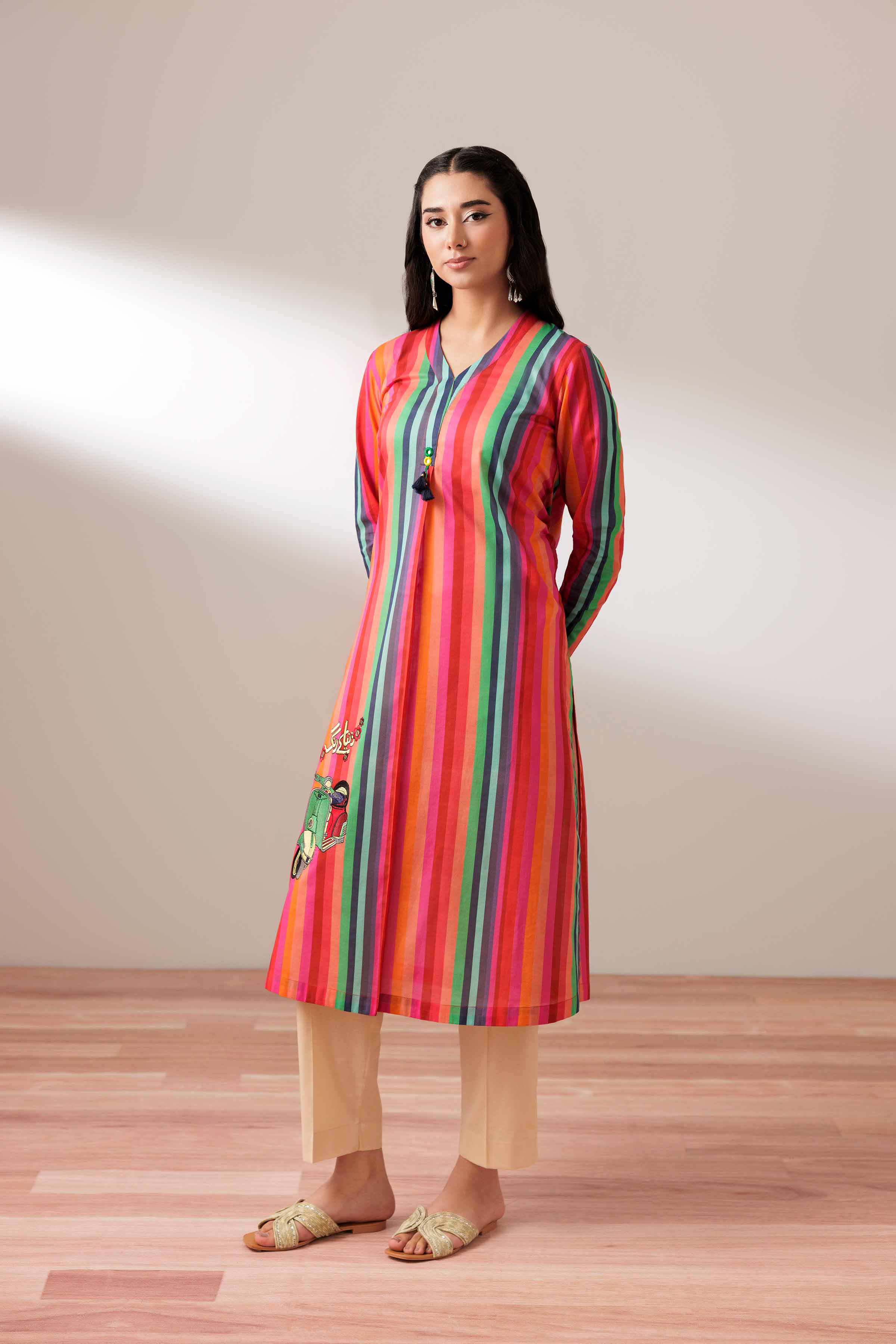 Printed Embroidered Shirt - PS25-188