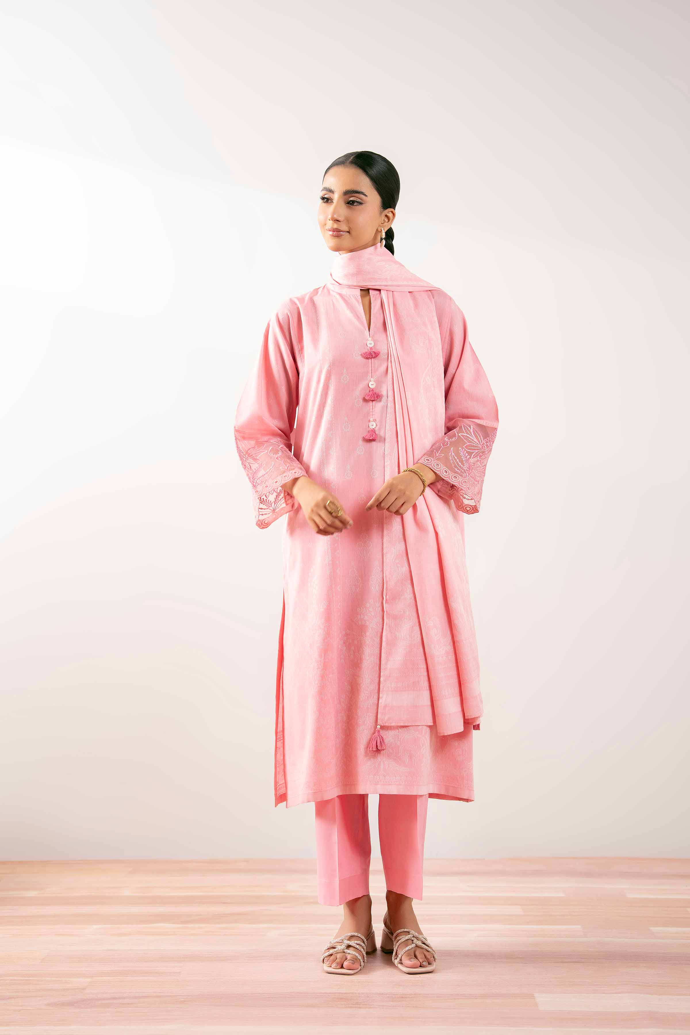3 Piece - Embroidered Suit - PS25-208