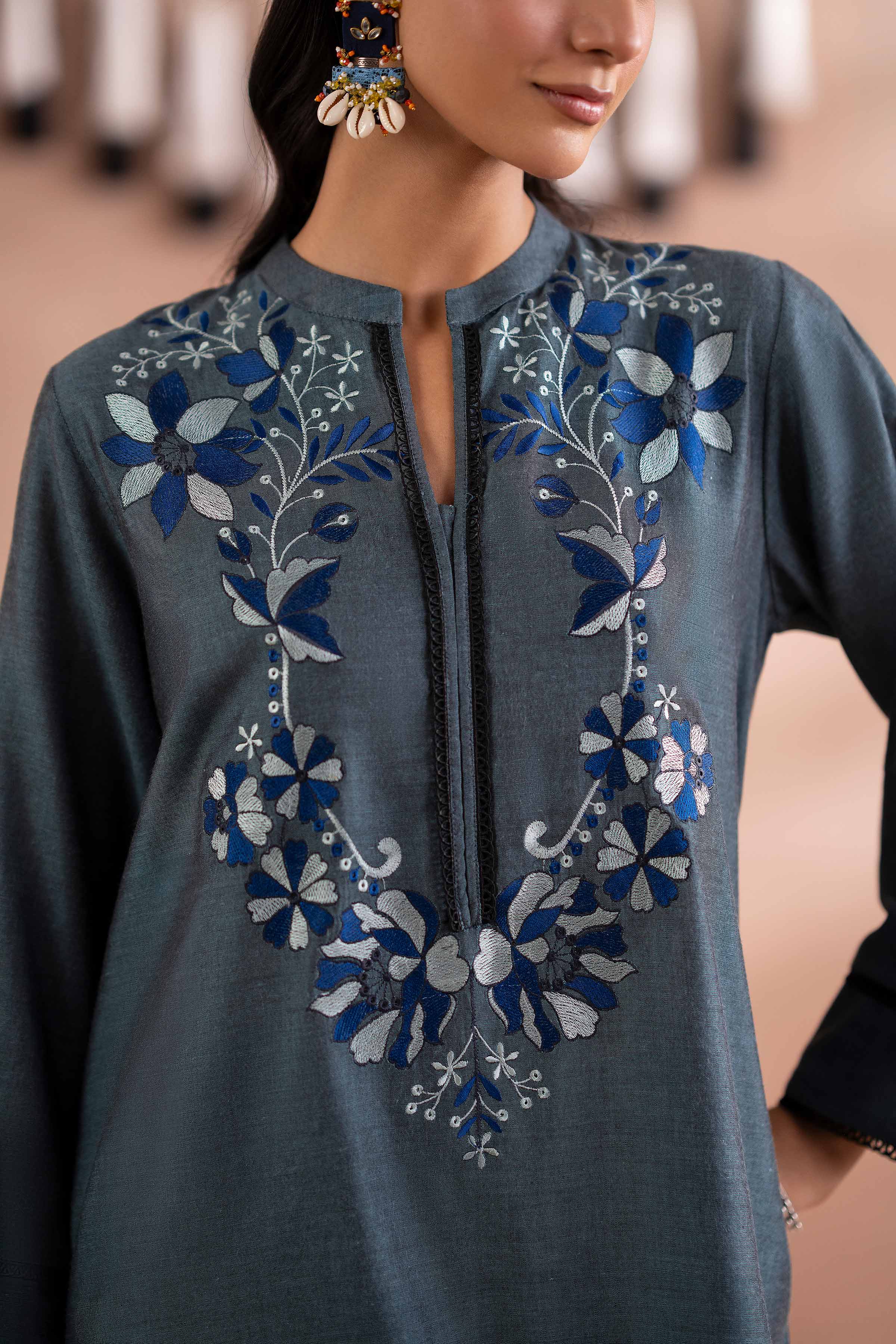 2 Piece - Embroidered Suit - PS25-215