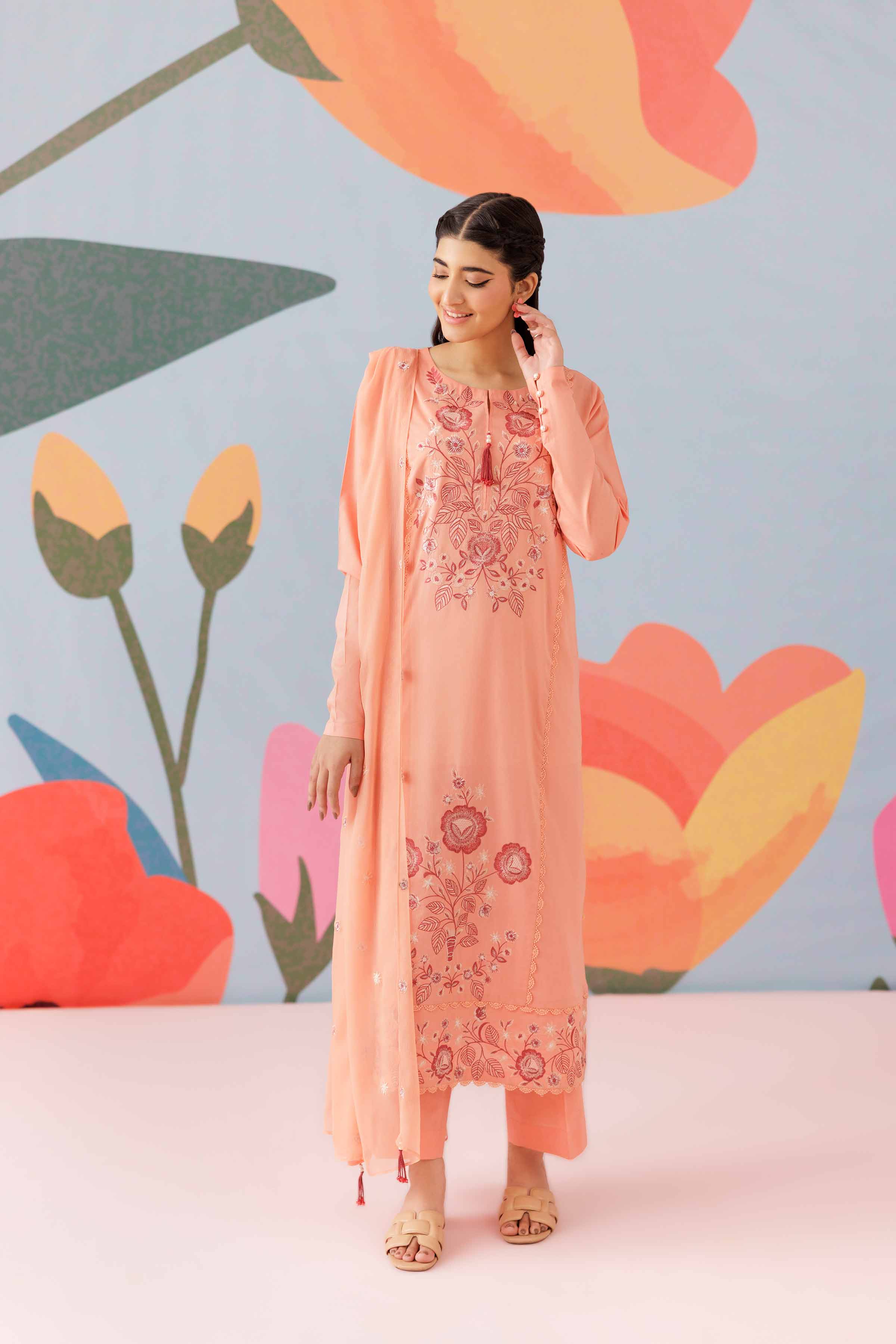 3 Piece - Embroidered Suit - PS25-275