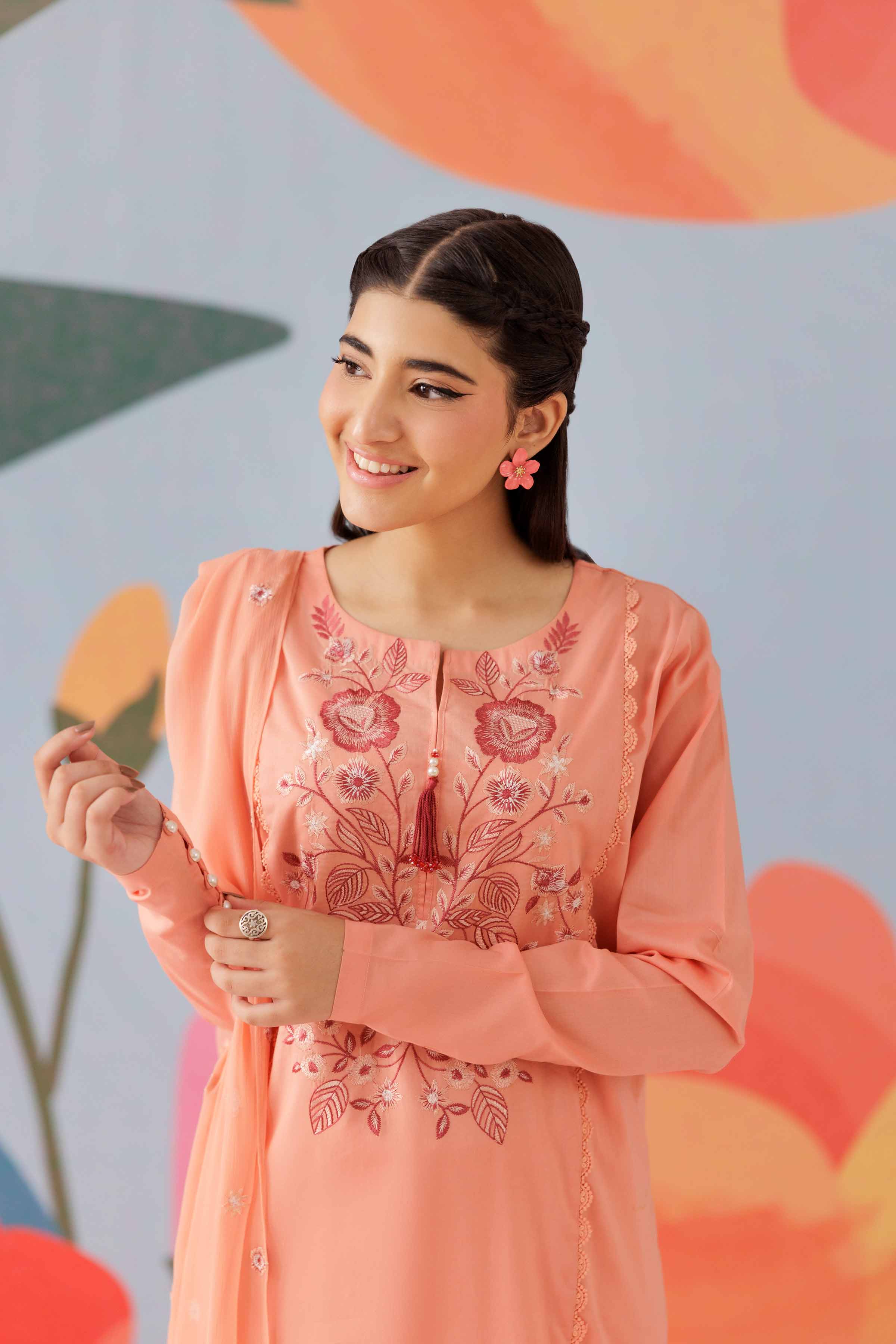 3 Piece - Embroidered Suit - PS25-275