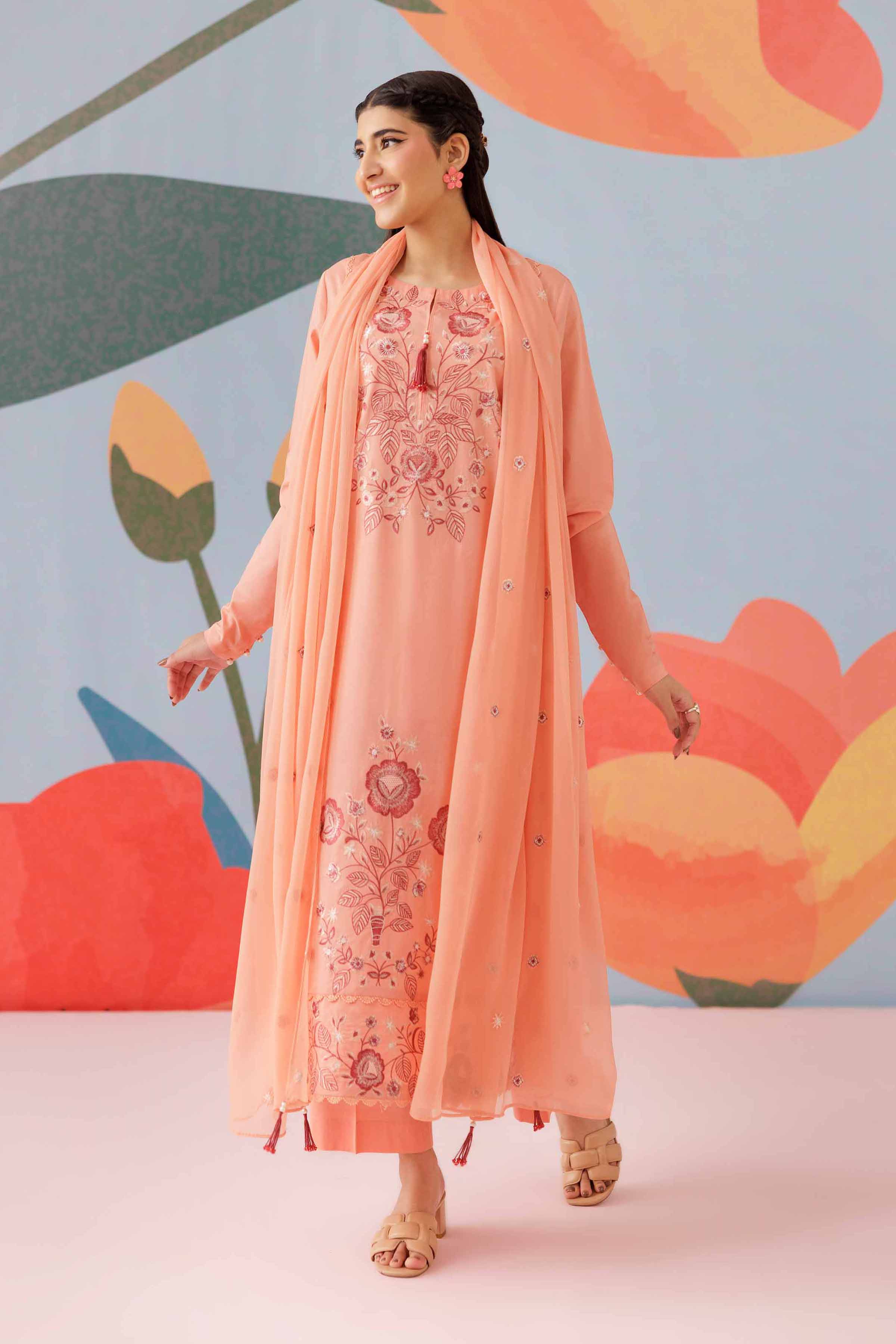 3 Piece - Embroidered Suit - PS25-275