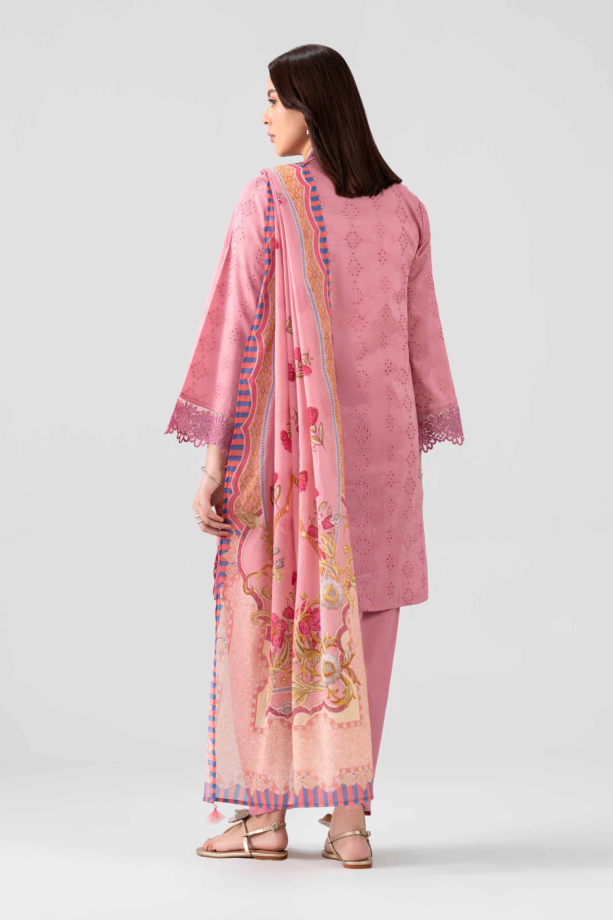 3 Piece - Printed Embroidered Suit - PS26-118