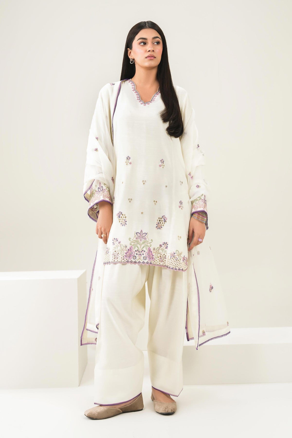 3 Piece - Embroidered Suit - PS26-169