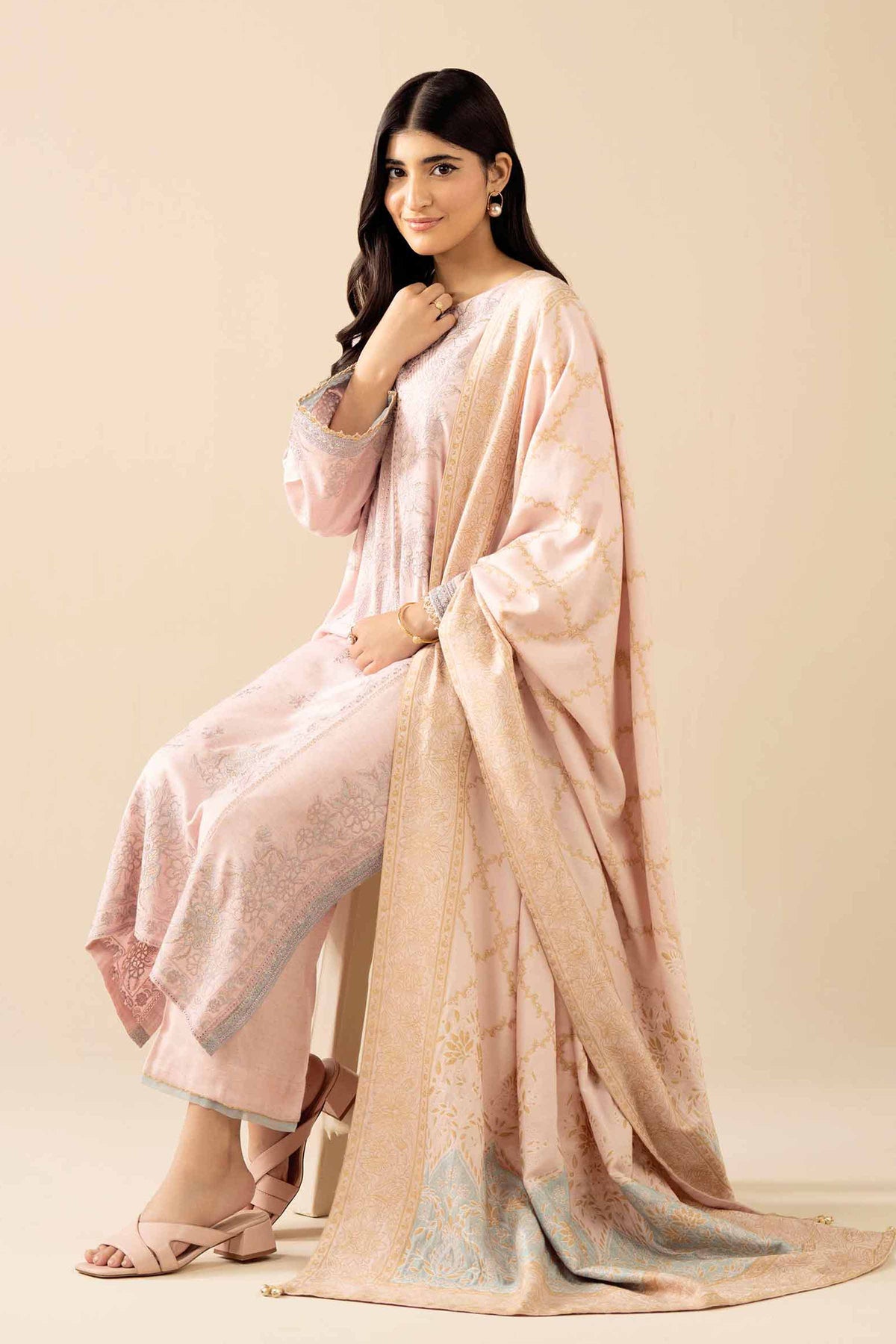 3 Piece - Embroidered Suit - PW25-182