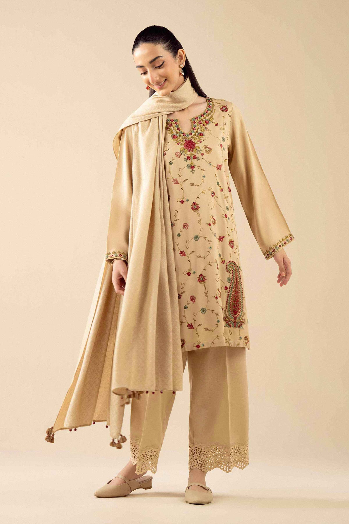 3 Piece - Embroidered Suit - PW25-186