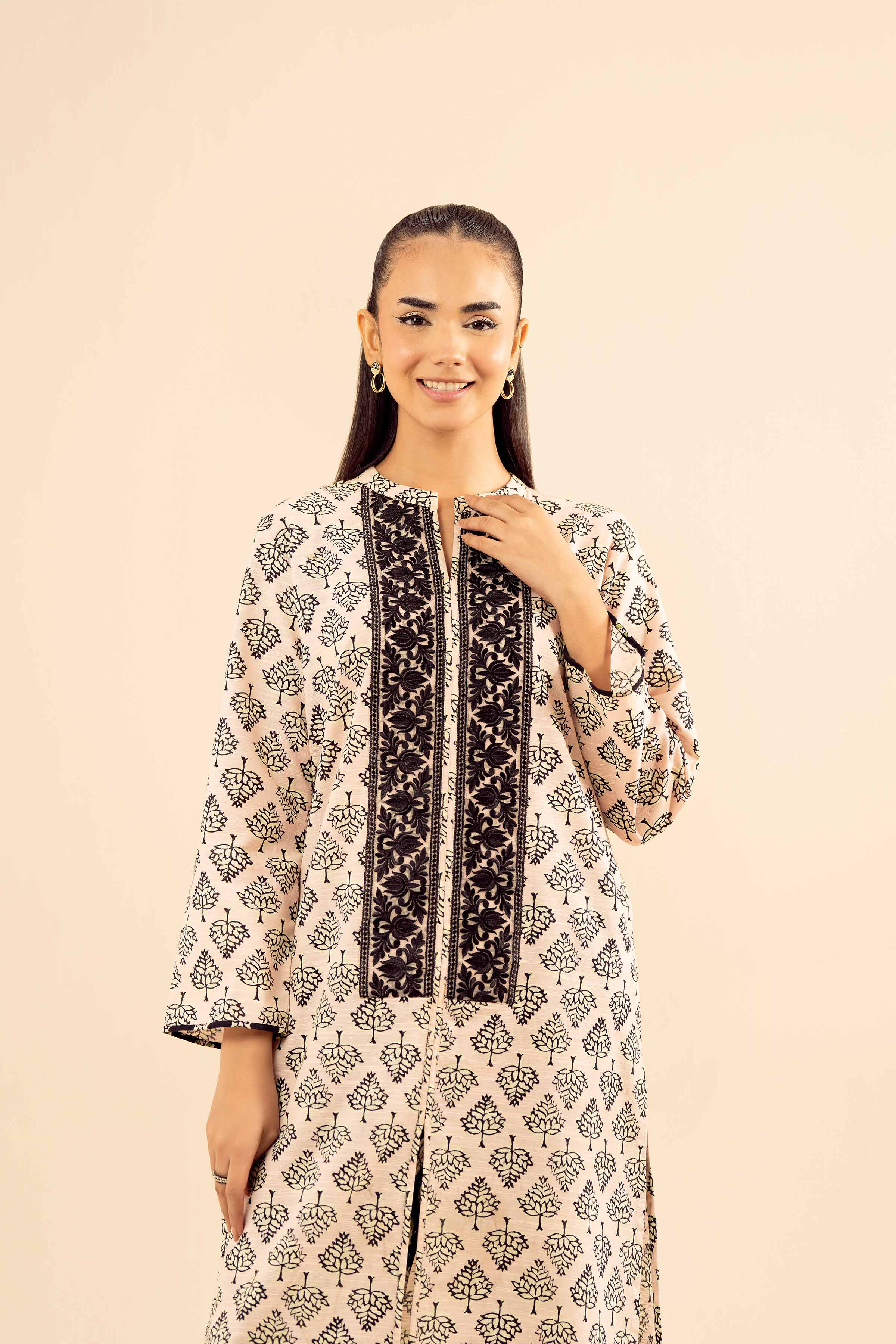 2 Piece - Printed Embroidered Suit - PW25-226