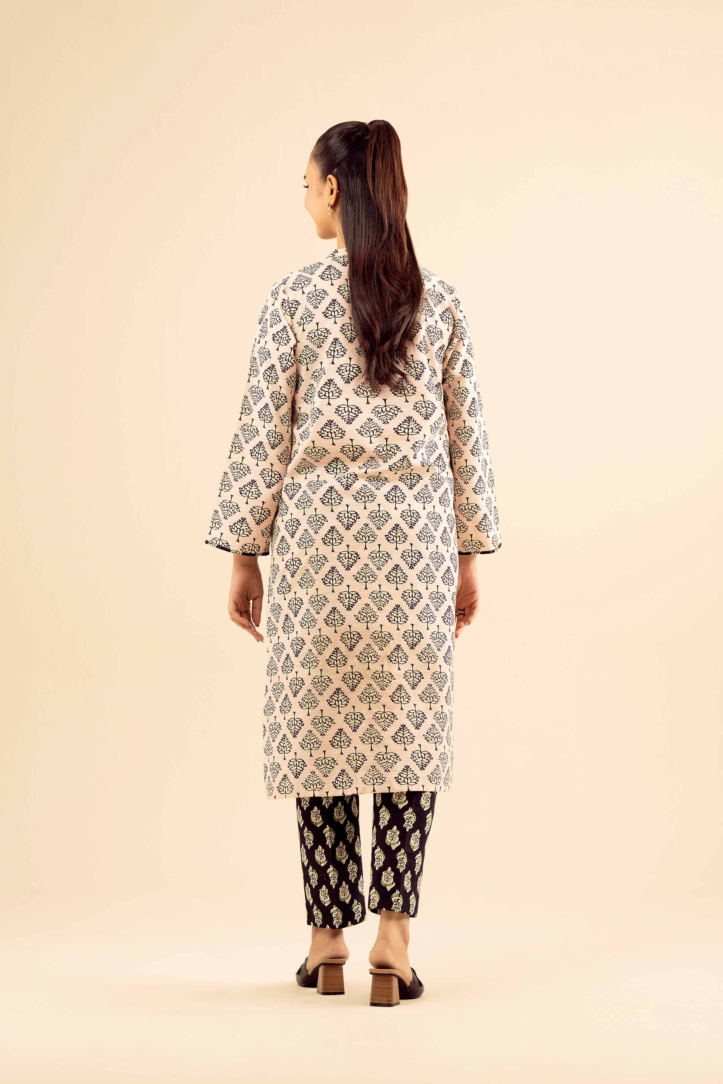 2 Piece - Printed Embroidered Suit - PW25-226